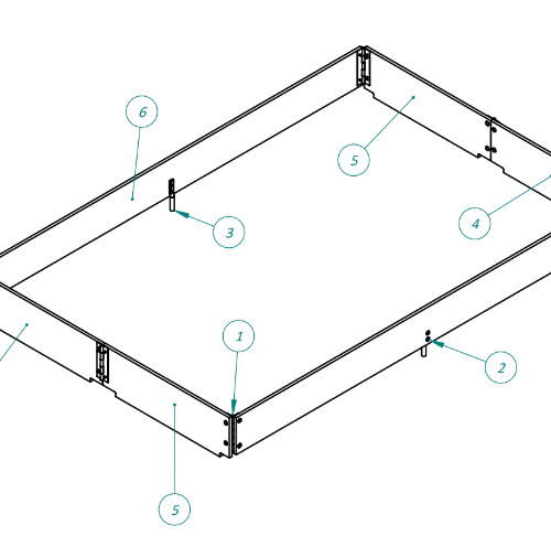 Fotlist i finer, sammenleggbar, bred - 3,0 m lengde